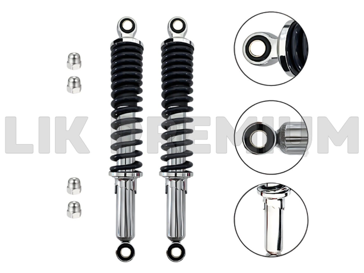 AMORTIGUADOR POST. (350MM/12MM, 7.5MM, 15V) NEGRO