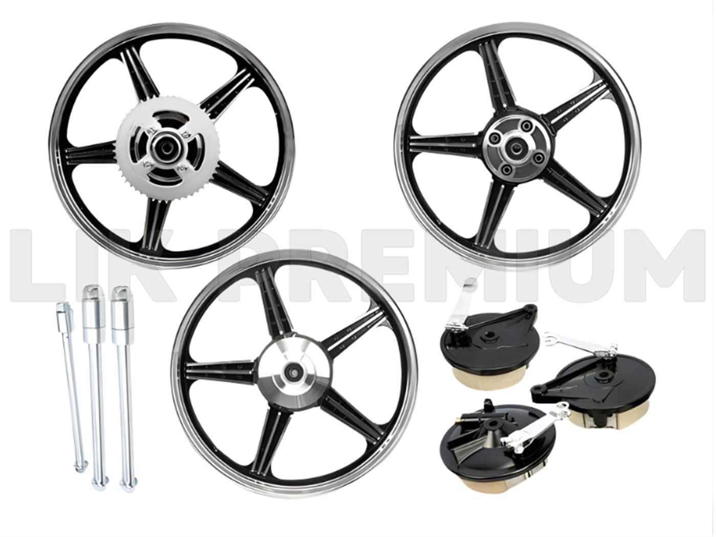 ARO SET*3 #18 2.15X18 - 1.60X18 DEL/POST. (5 PUNTAS NEGRO P/ZAPATA UNA CATALINA 50T)