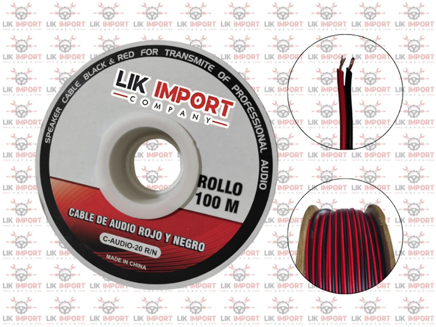 CABLE ELECTRICO MELLIZOS (ROJO/NEGRO) ROLLO #20 (X100MTS)