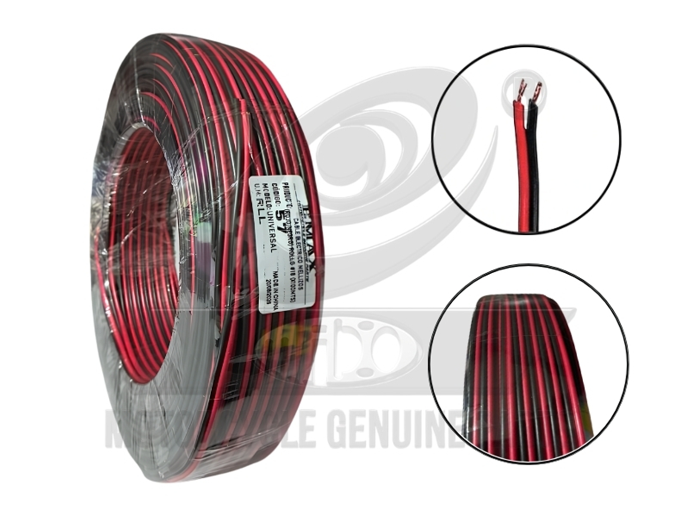 CABLE ELECTRICO MELLIZOS (ROJO/NEGRO) ROLLO #18 (X100MTS)