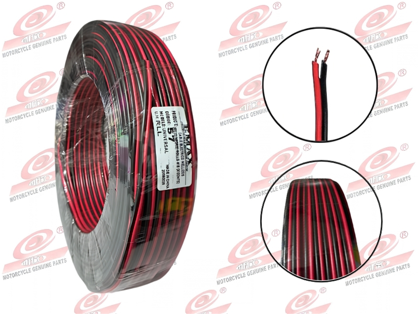 CABLE ELECTRICO MELLIZOS (ROJO/NEGRO) ROLLO #18 (X100MTS)