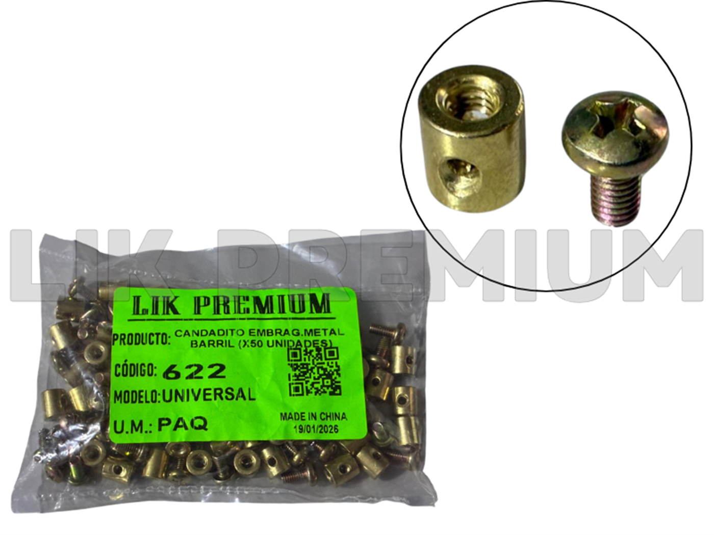 CANDADITO EMBRAG.METAL BARRIL (X50 UNIDADES)