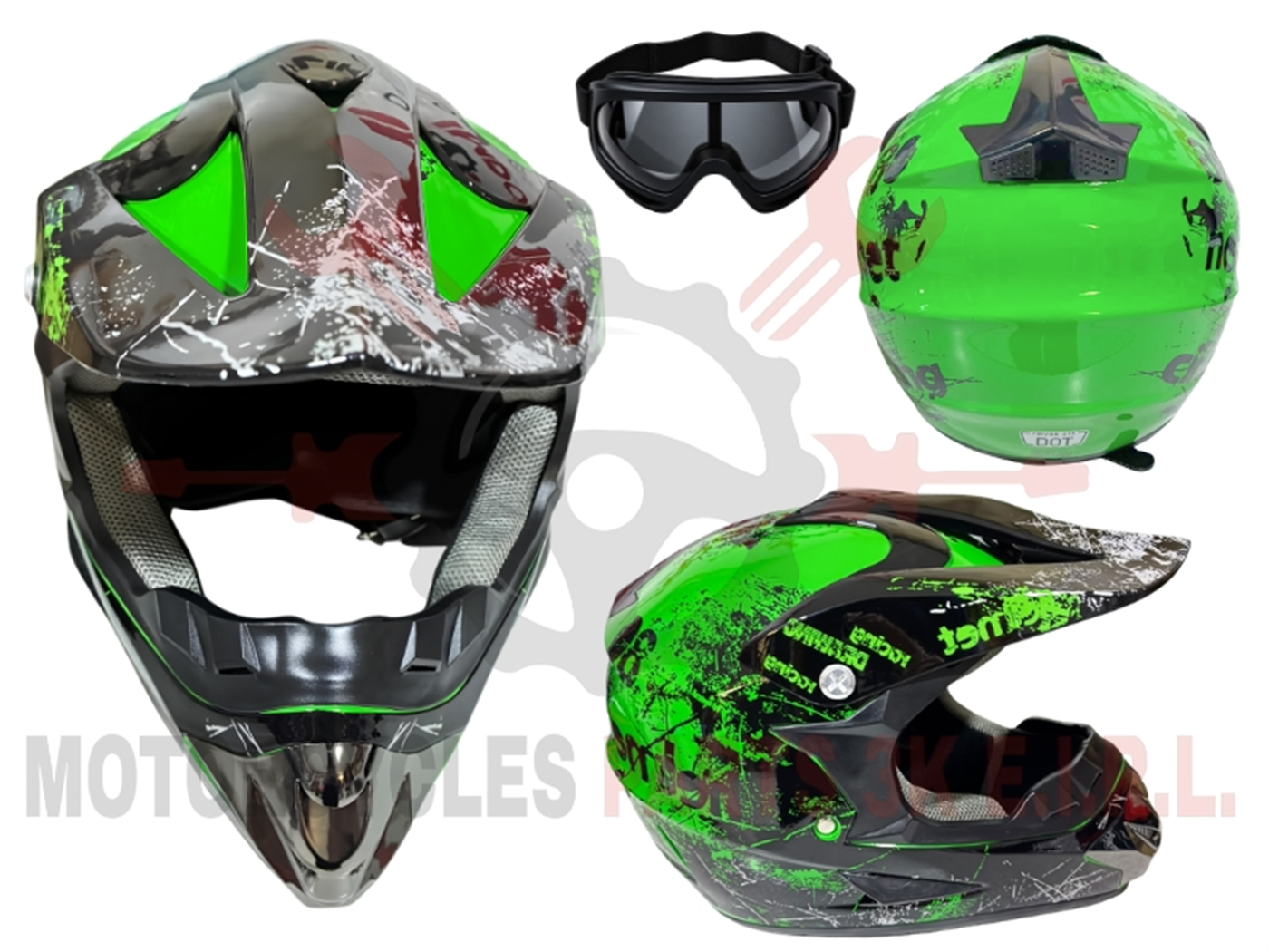 CASCO TIPO CROSS VERDE TALLA L