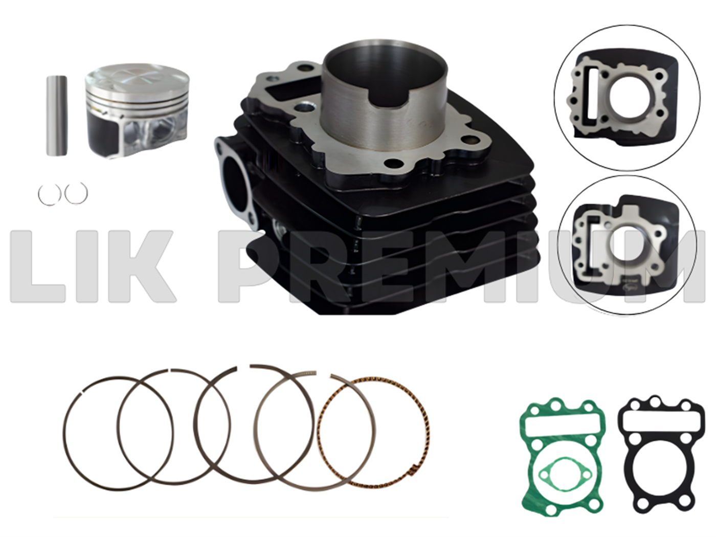 CILINDRO COMPLETO CADENILLA(135CC,54MM,14MM)(AIRE)(PISTON TEFLON)NEGRO