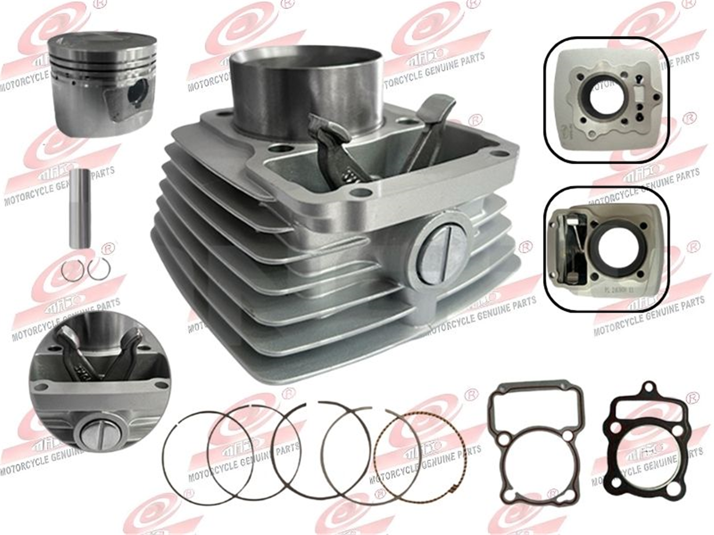 CILINDRO VARILLERO(149CC,62MM,15MM)(AIRE)(ANILLO DY)GRIS