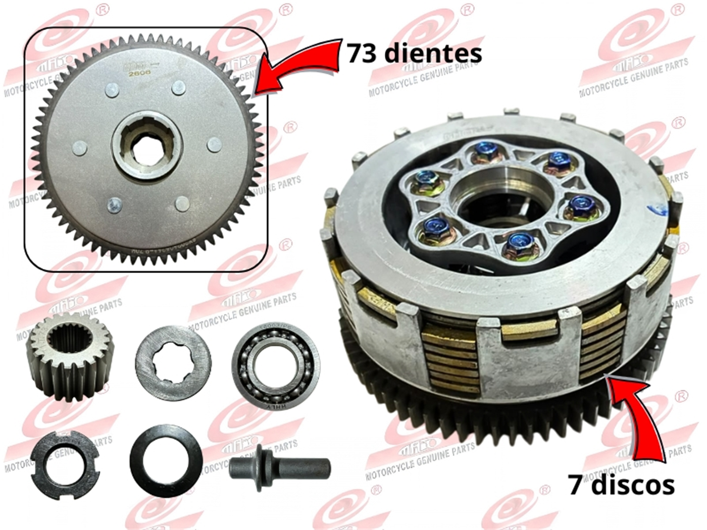 CREMALLERA  COMP.6P.7D 73T R-6001 (PIN GRUESO)