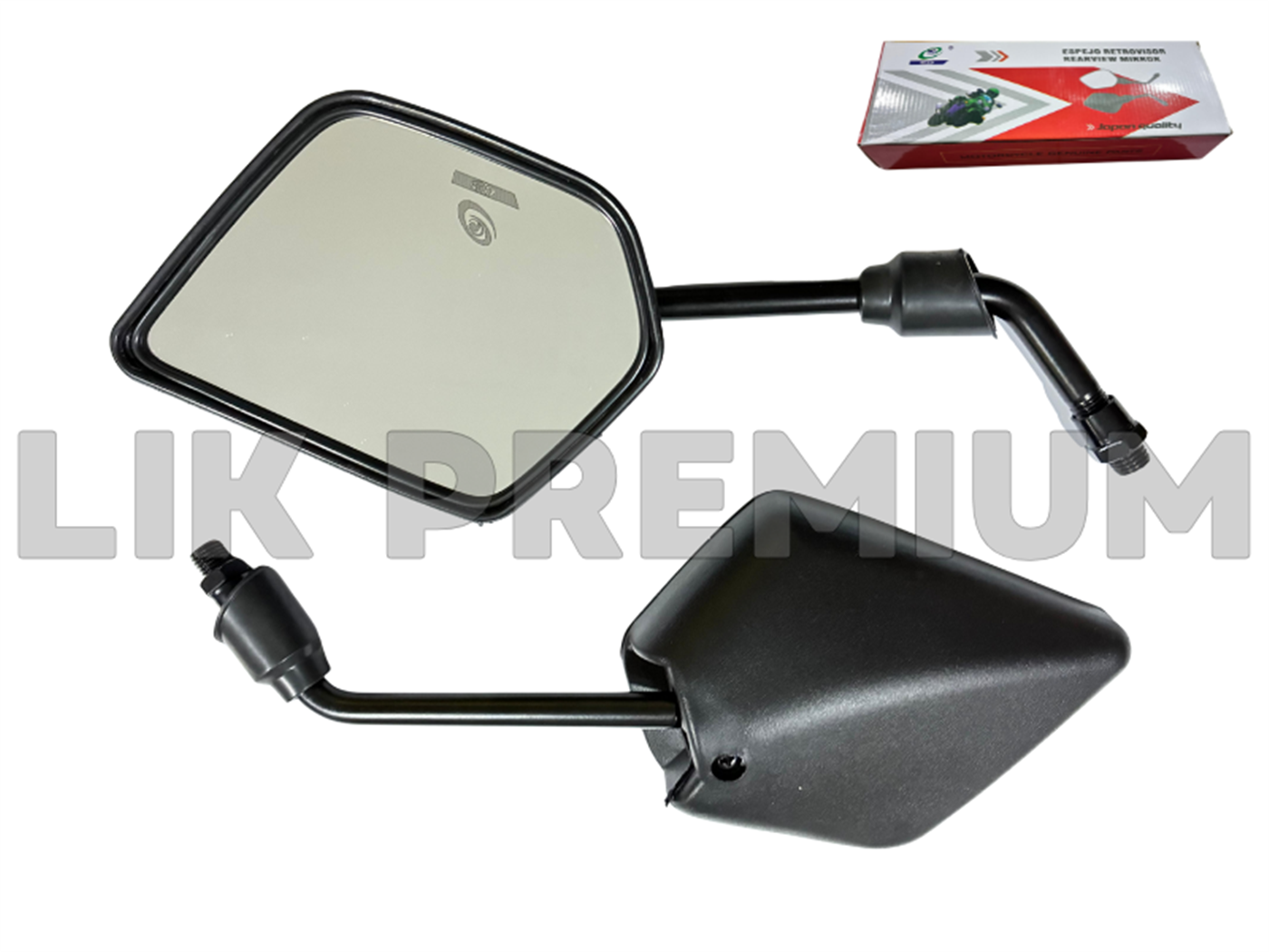 ESPEJO 10MM NEGRO C/JEBE PREMIUM