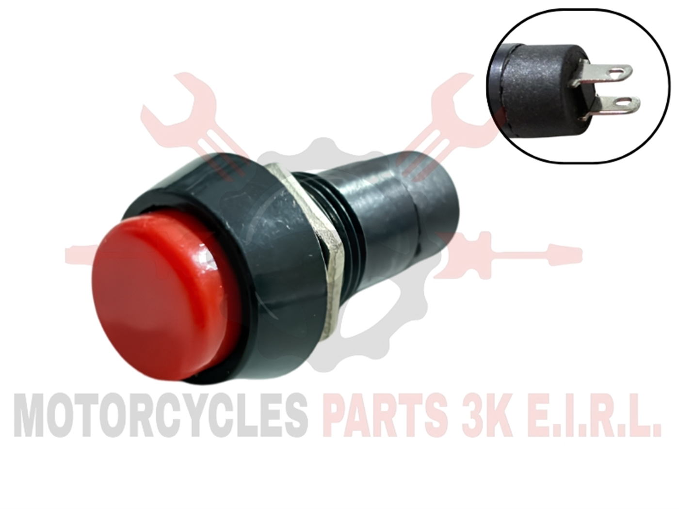 PULSADOR REDONDO ROJO S/CABLE (INTERRUPTOR)
