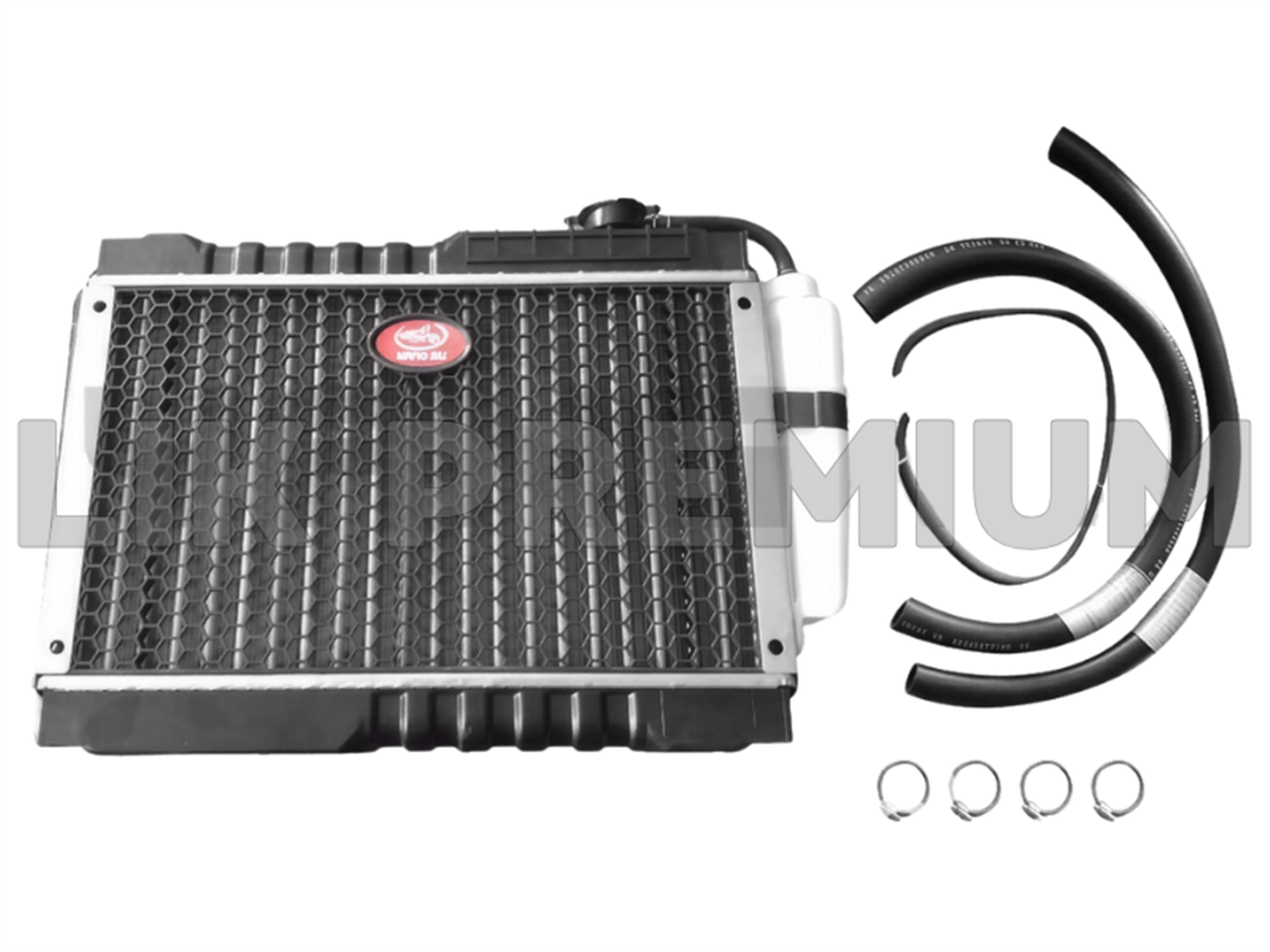 RADIADOR COMPLETO (MANG GRUESA 25MM) C/VENTILADOR 43X33X8