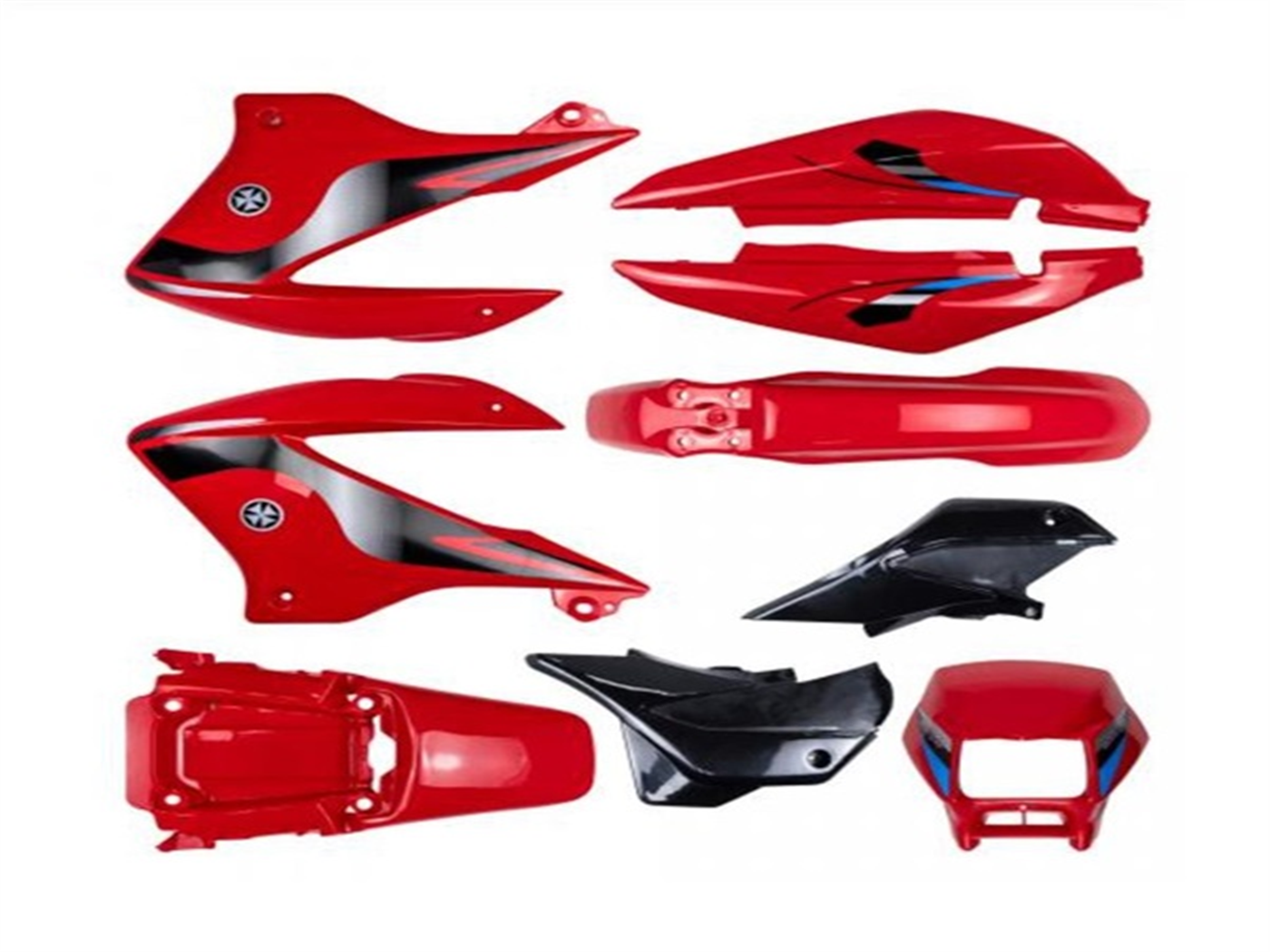 SET PLASTIQUERIA  ROJO C/ FAROS C/STIKER TABLERO