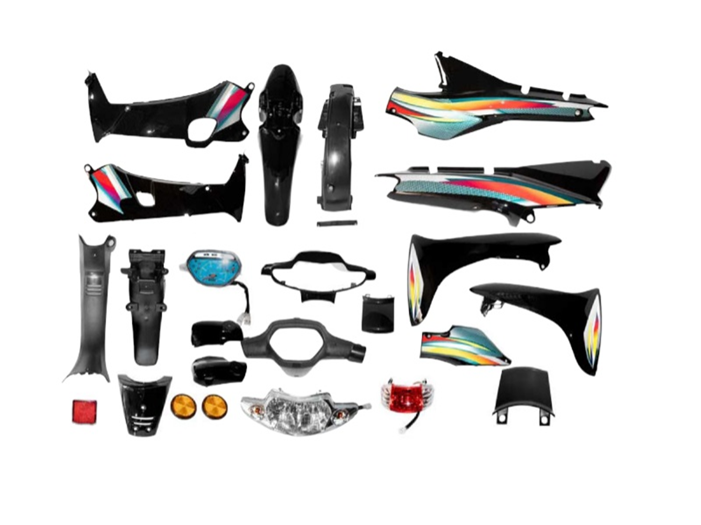 SET PLASTIQUERIA URBANA  NEGRO F/DISCO (C/FARO DEL, POST, TABLERO)