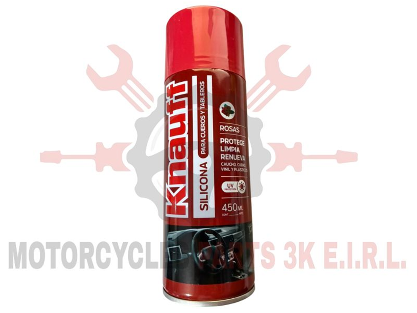 SILICONA MULT.SPRAY 450ML A/ROSAS P/CUERO Y TABLERO