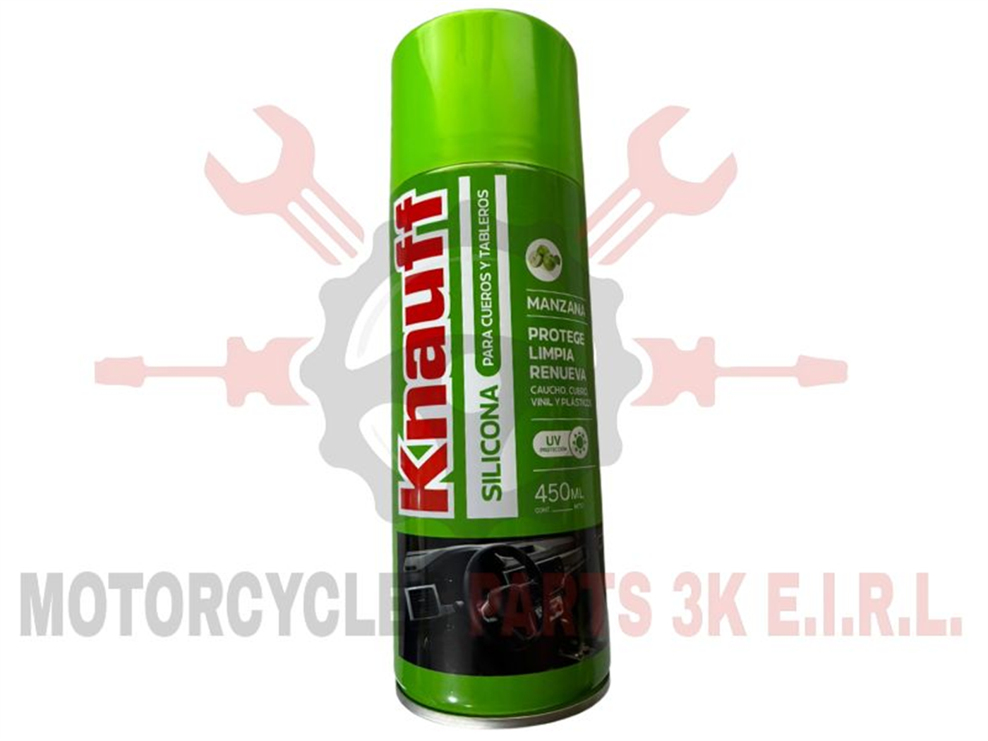 SILICONA MULT.SPRAY 450ML A/MANZANA P/CUERO Y TABLERO