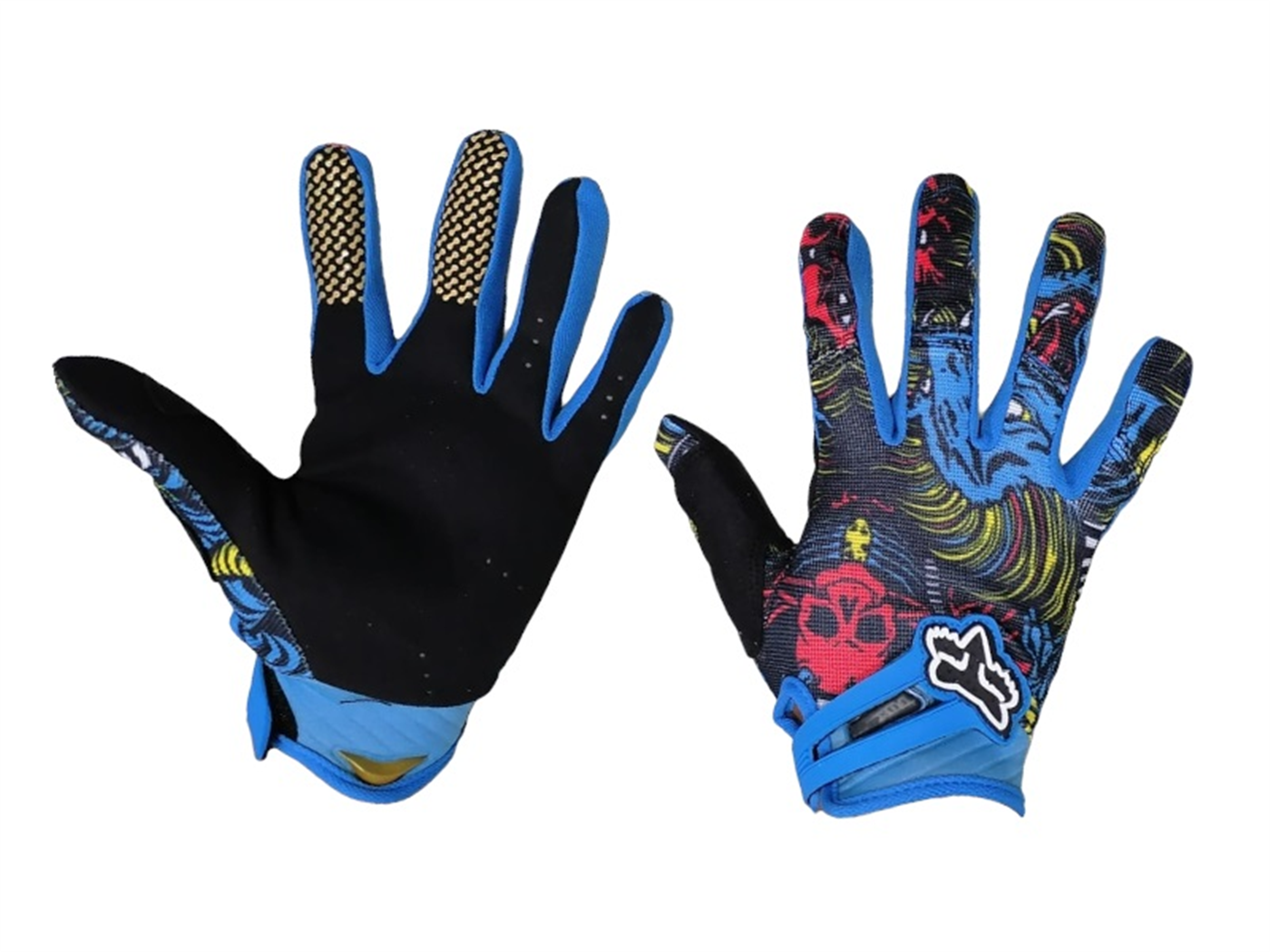 GUANTES DEPORTIVO AZUL CALAVERA FOX