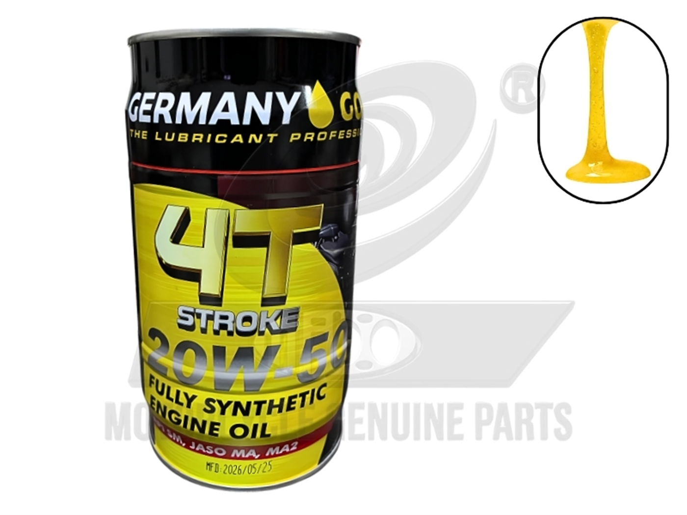 ACEITE 20W50 4T 1L (X12UNDS) SYNTHETIC LATA (LÍQUIDO AMBAR)