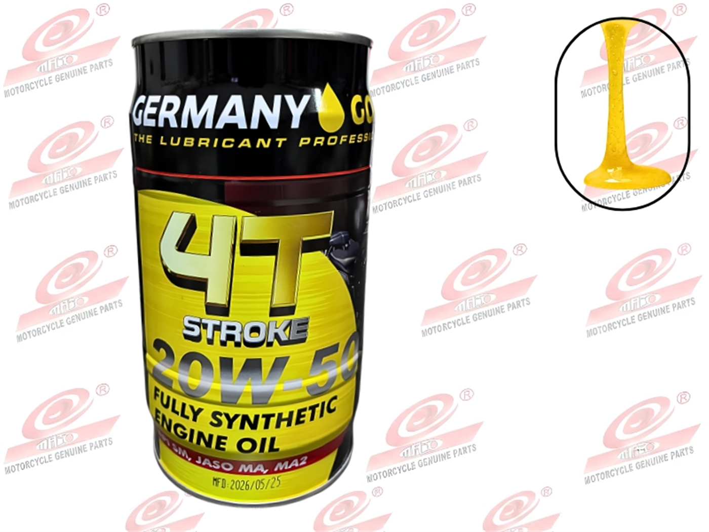 ACEITE 20W50 4T 1L (X12UNDS) SYNTHETIC LATA (LÍQUIDO AMBAR)