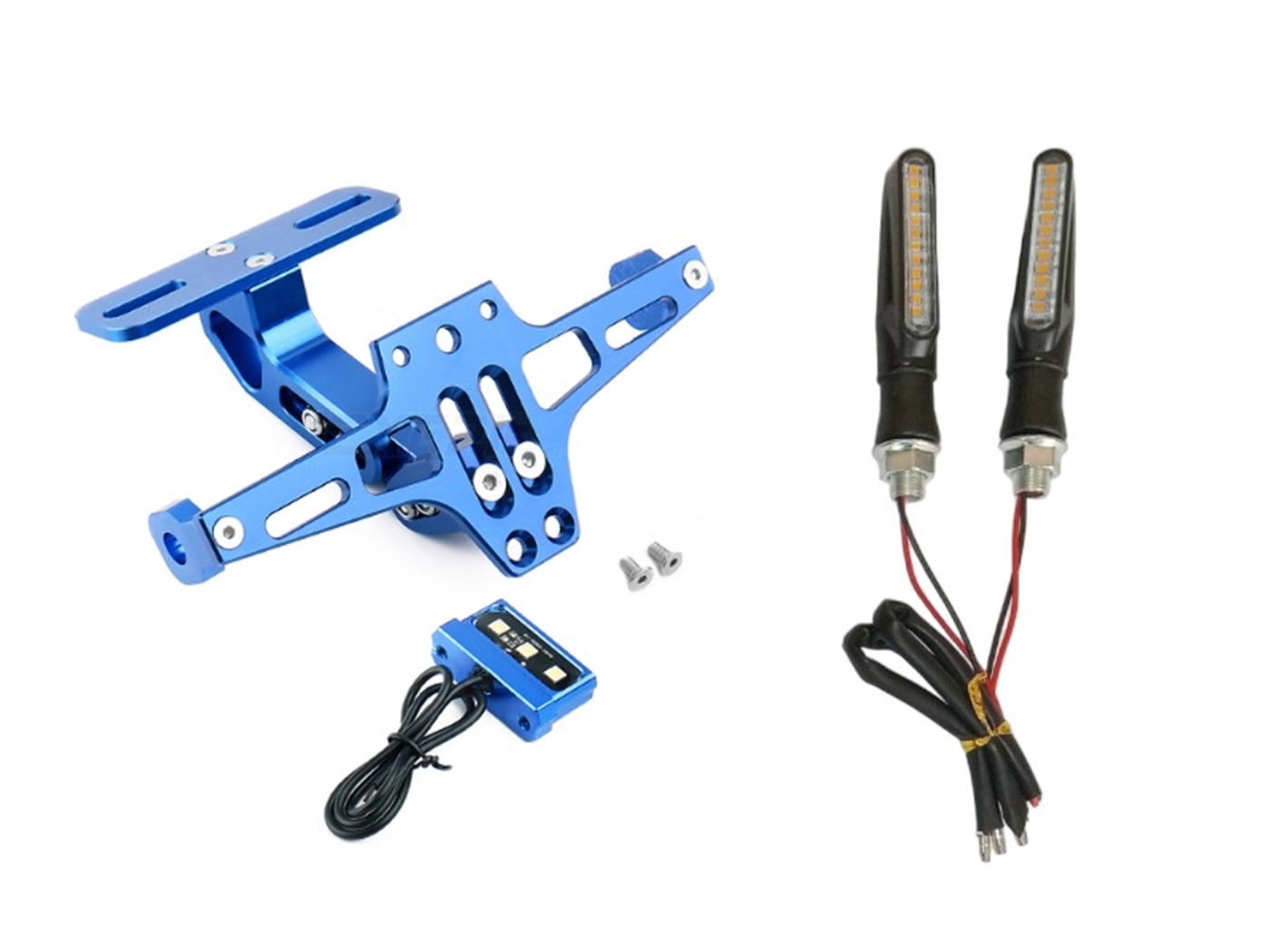 PORTA PLACA C/LUCES LED + FARO DIR.LED AZUL