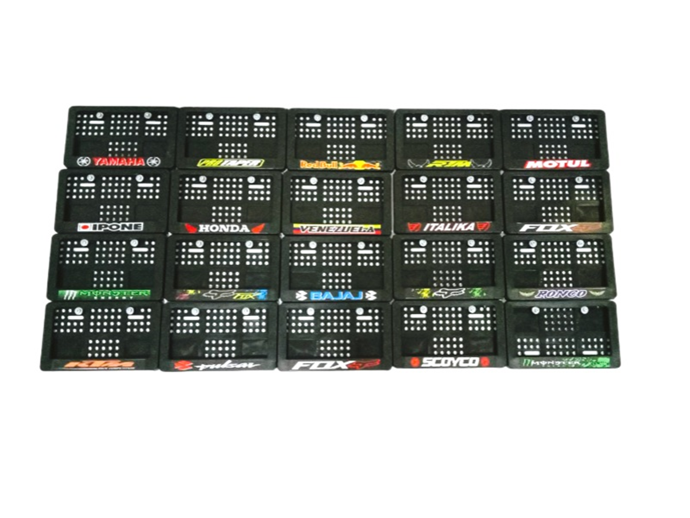 MARCO PLACA NEGRO C/BASE CON ESTIKERS (DISEÑOS VARIADOS)