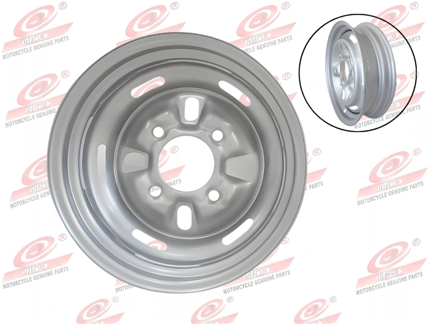 ARO 5.00*12 SOLO 3X12 PULG. 4 HUECOS PLATA