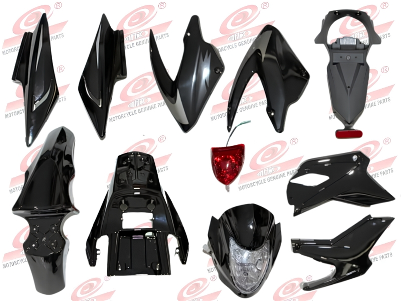 SET PLASTIQUERIA NEGRO (11 PZAS) CON STICKER