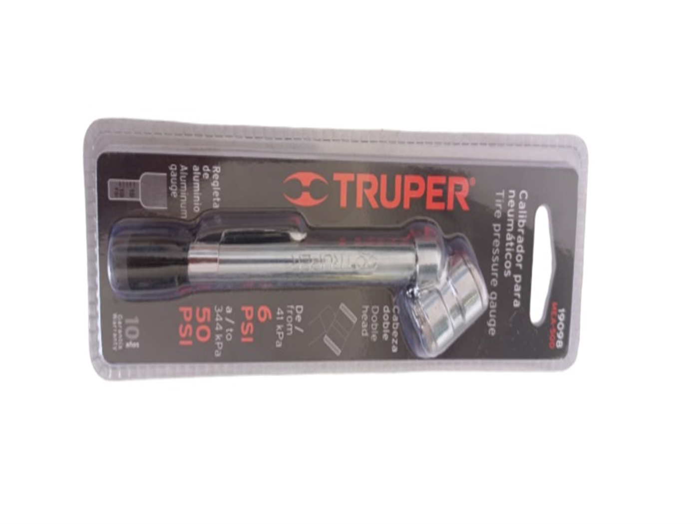 MEDIDOR DOBLE DE AIRE 6-50 PSI 19098 TRUPER