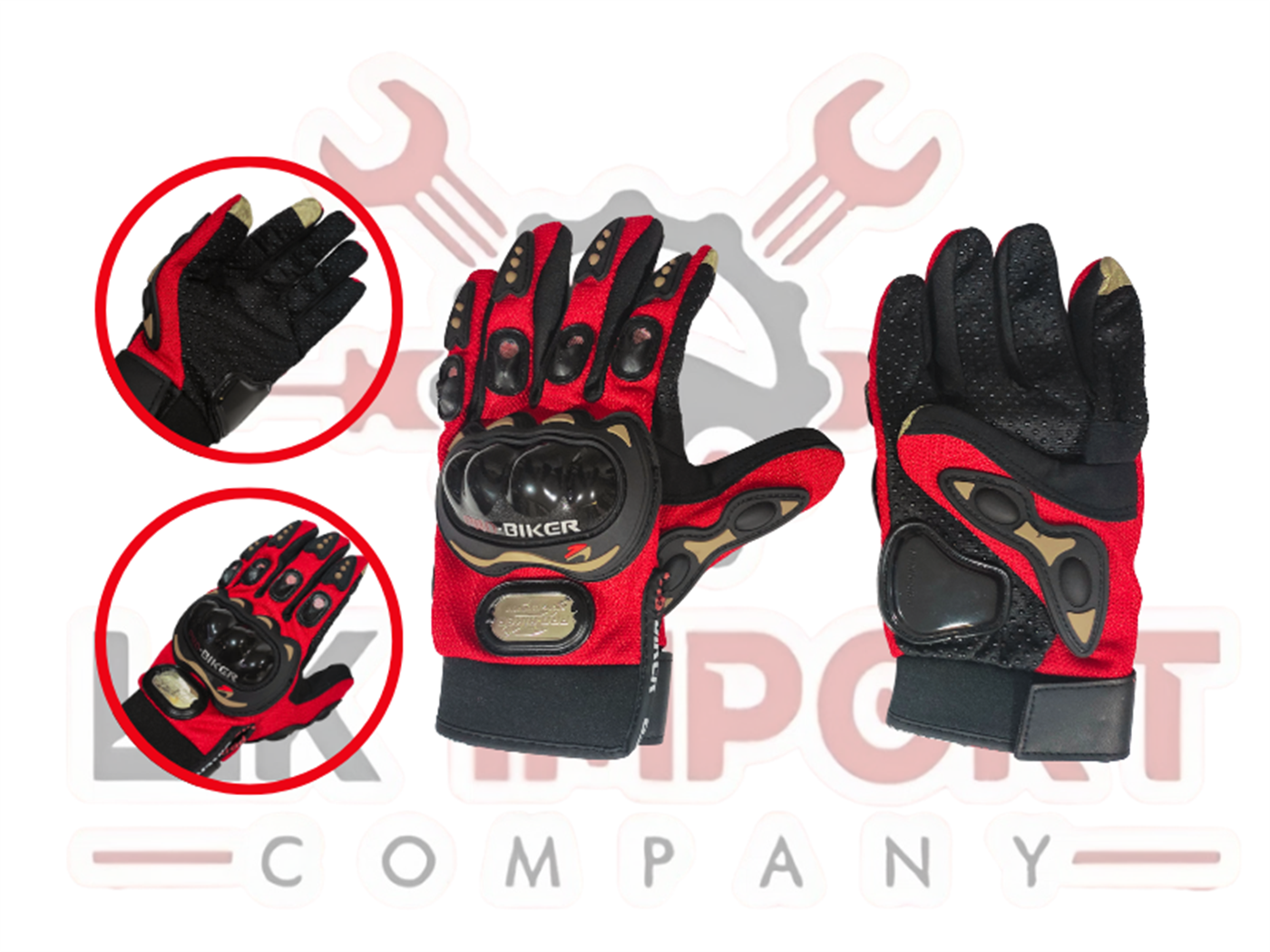 GUANTE PRO-BIKER ROJO TALLA L  (AC-Y0452)