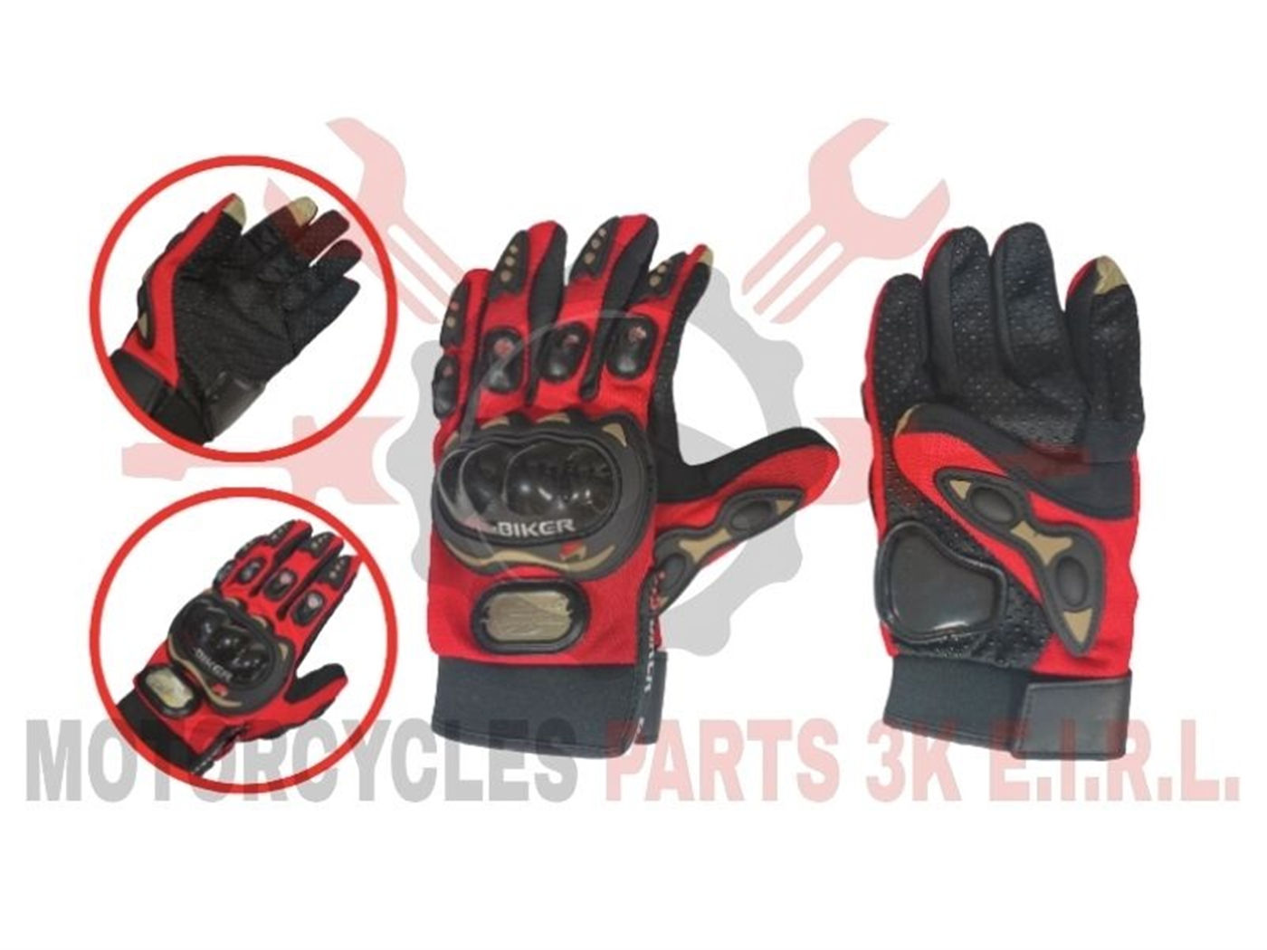 GUANTE PRO-BIKER ROJO TALLA L  (AC-Y0452)