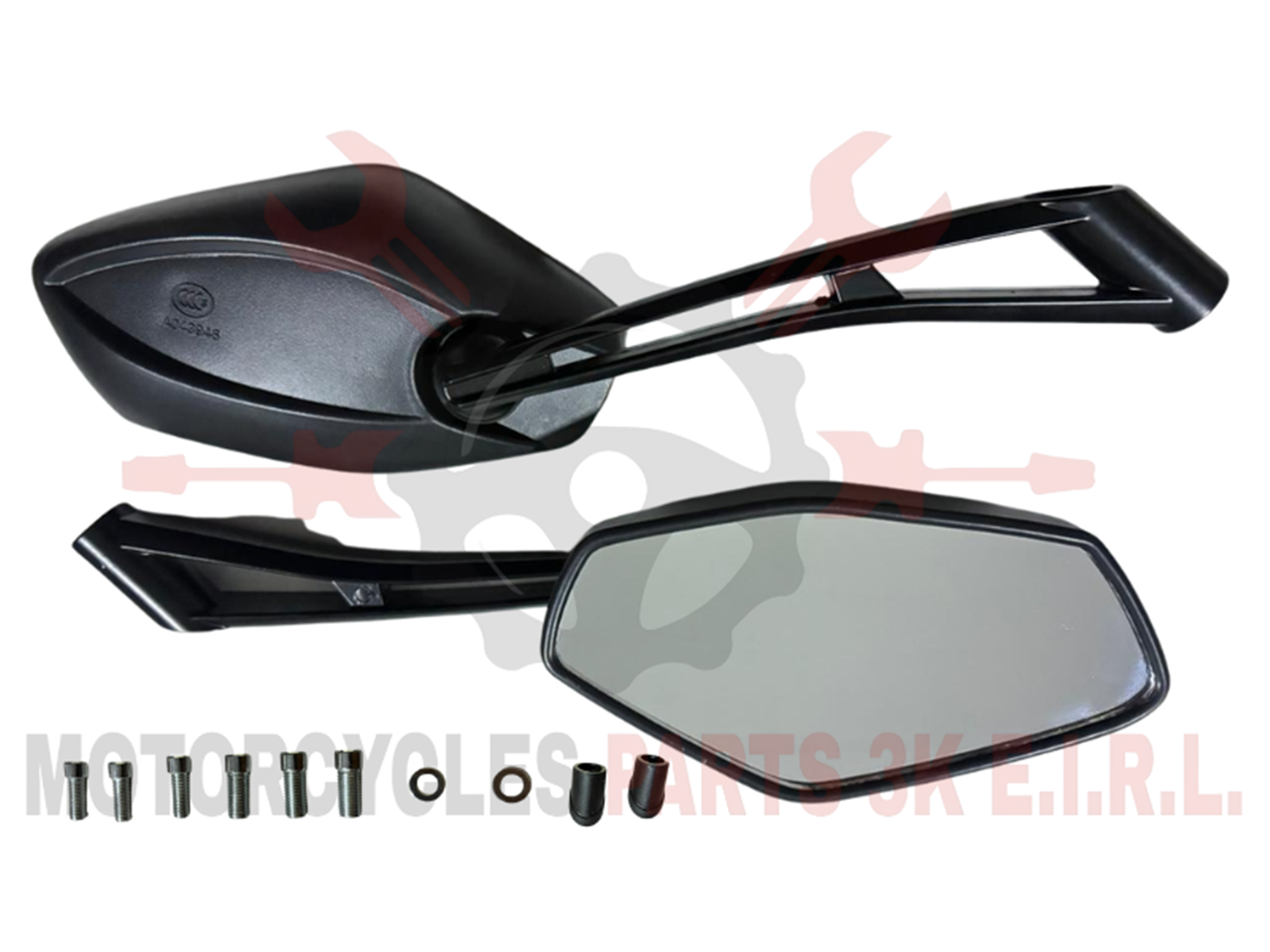 ESPEJO 10MM  NEGRO BRAZO ALUMINIO PERNO M10