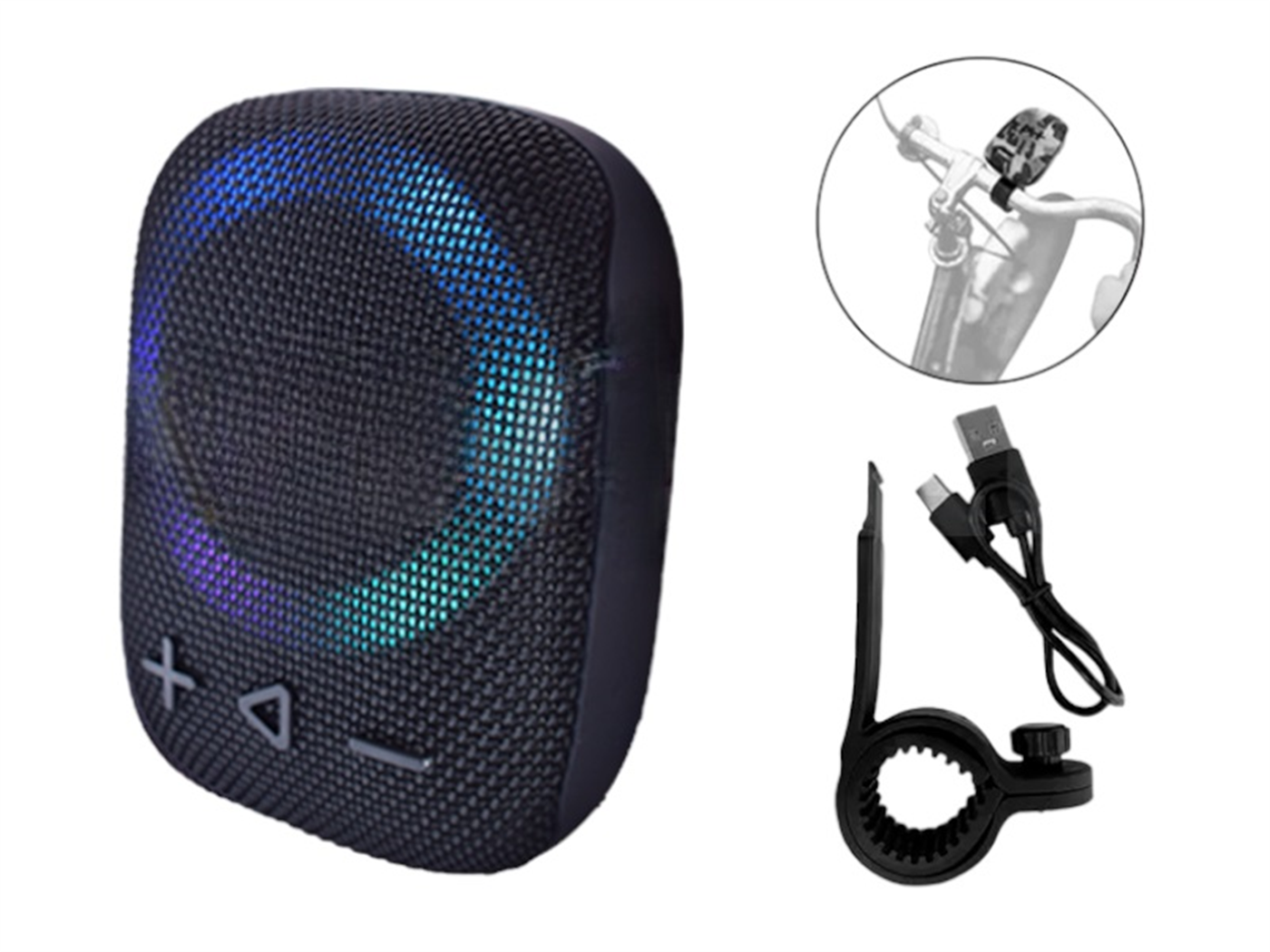 RADIO PORTATIL BLUETOTH C/SOPORTE P/TIMON NEGRO