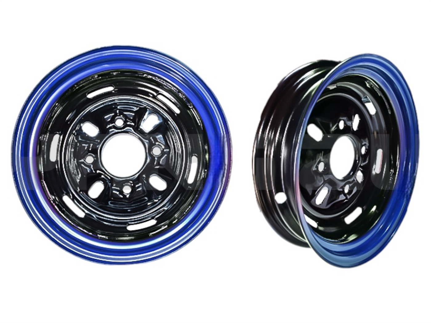 ARO 5.00*12 SOLO 3X12 PULG. 4 HUECOS NEGRO/AZUL