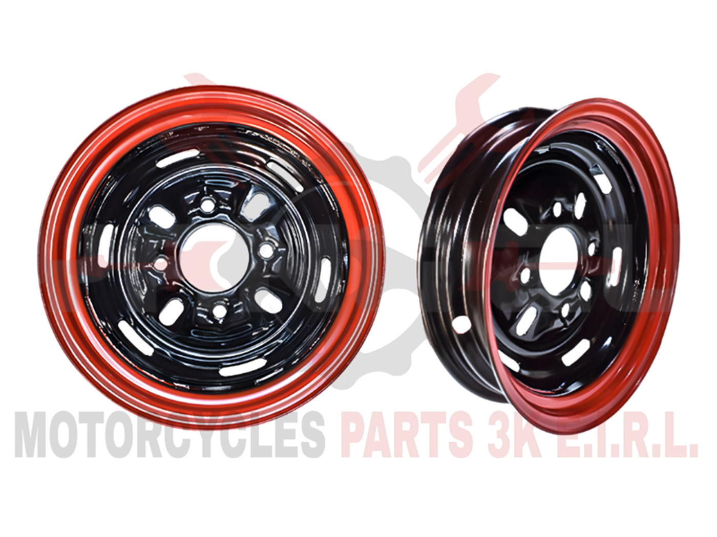 ARO 5.00*12 SOLO 3X12 PULG. 4 HUECOS NEGRO/ROJO