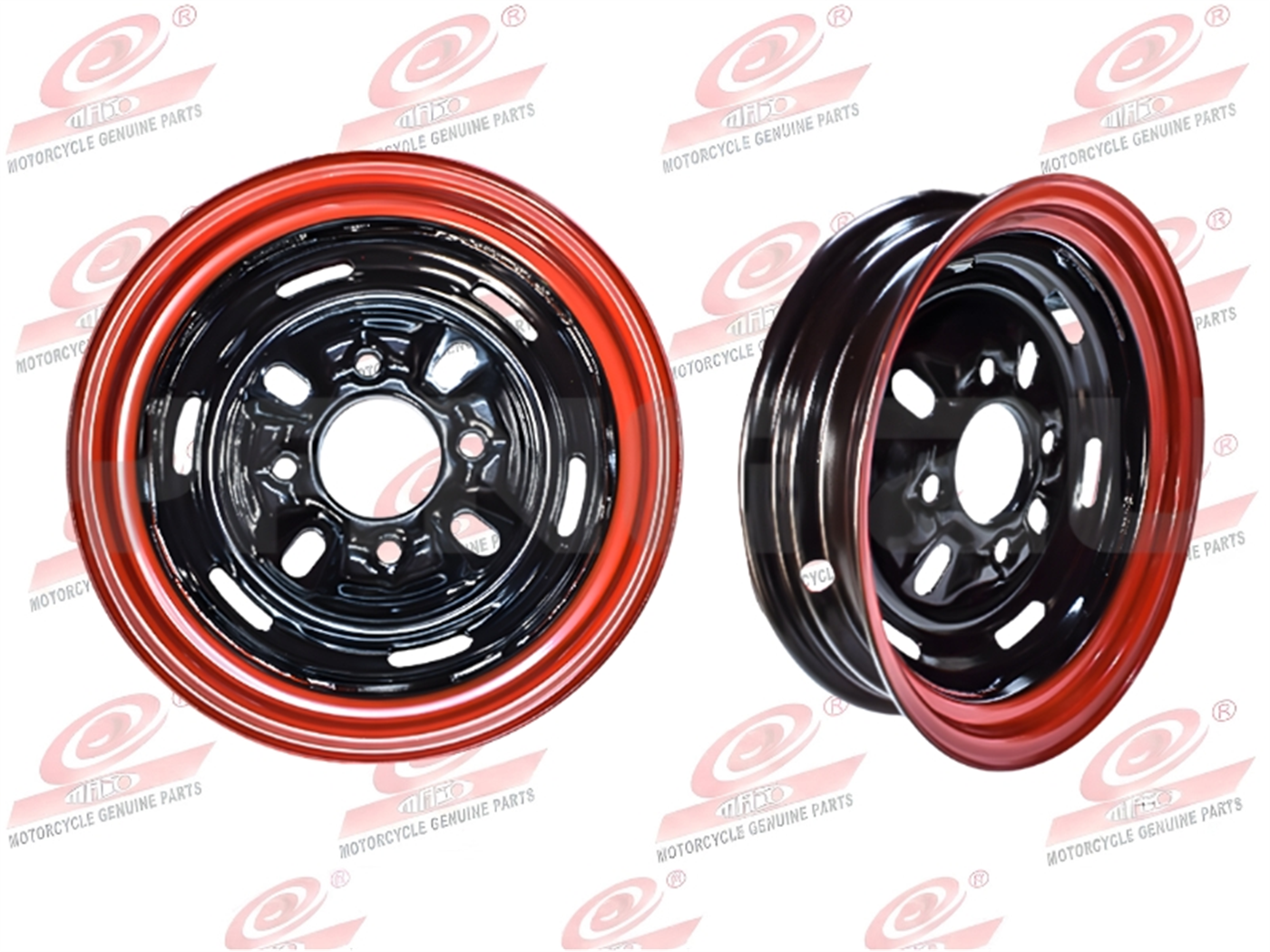 ARO 5.00*12 SOLO 3X12 PULG. 4 HUECOS NEGRO/ROJO