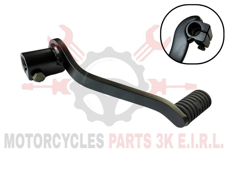 PEDAL CAMBIO NEGRO C/RESORTE (TOPE 36MM)