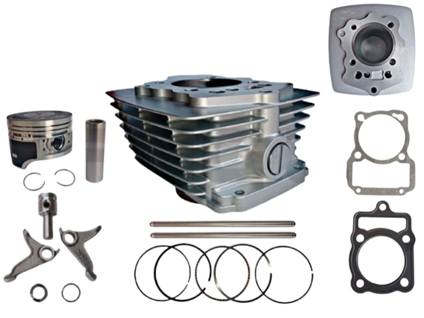 CILINDRO VARILLERO(196CC,63.5MM,15MM)(AIRE)(PISTON TEFLON,ANILLO PVD + VARILLAS)GRIS