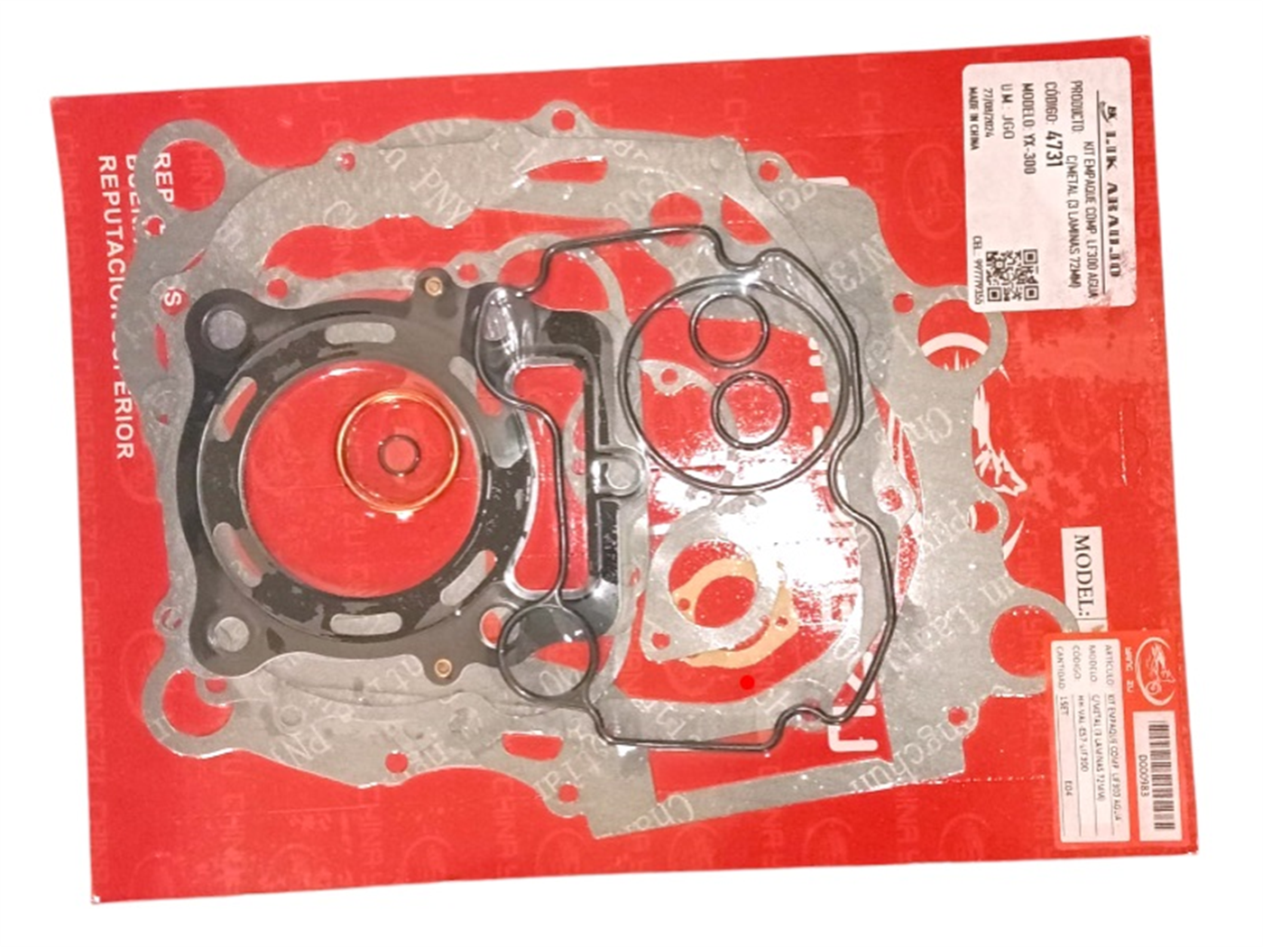 KIT EMPAQUE COMP. LF300 AGUA C/METAL (3 LAMINAS 72MM)