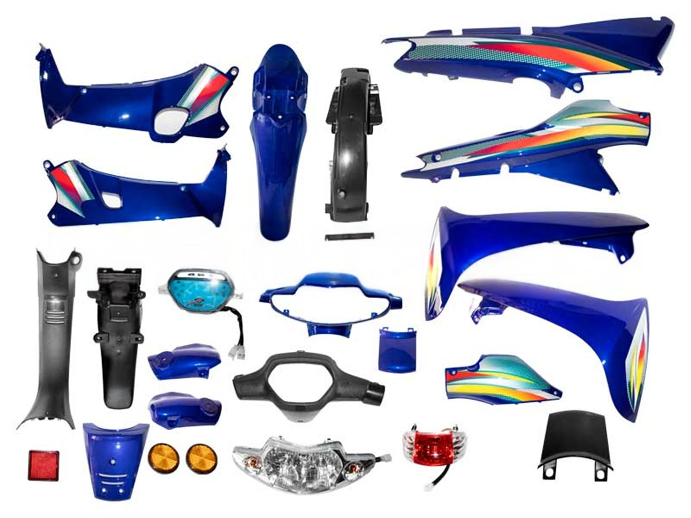 SET PLASTIQUERIA URBANA  AZUL F/DISCO (C/FARO DEL, POST, TABLERO)