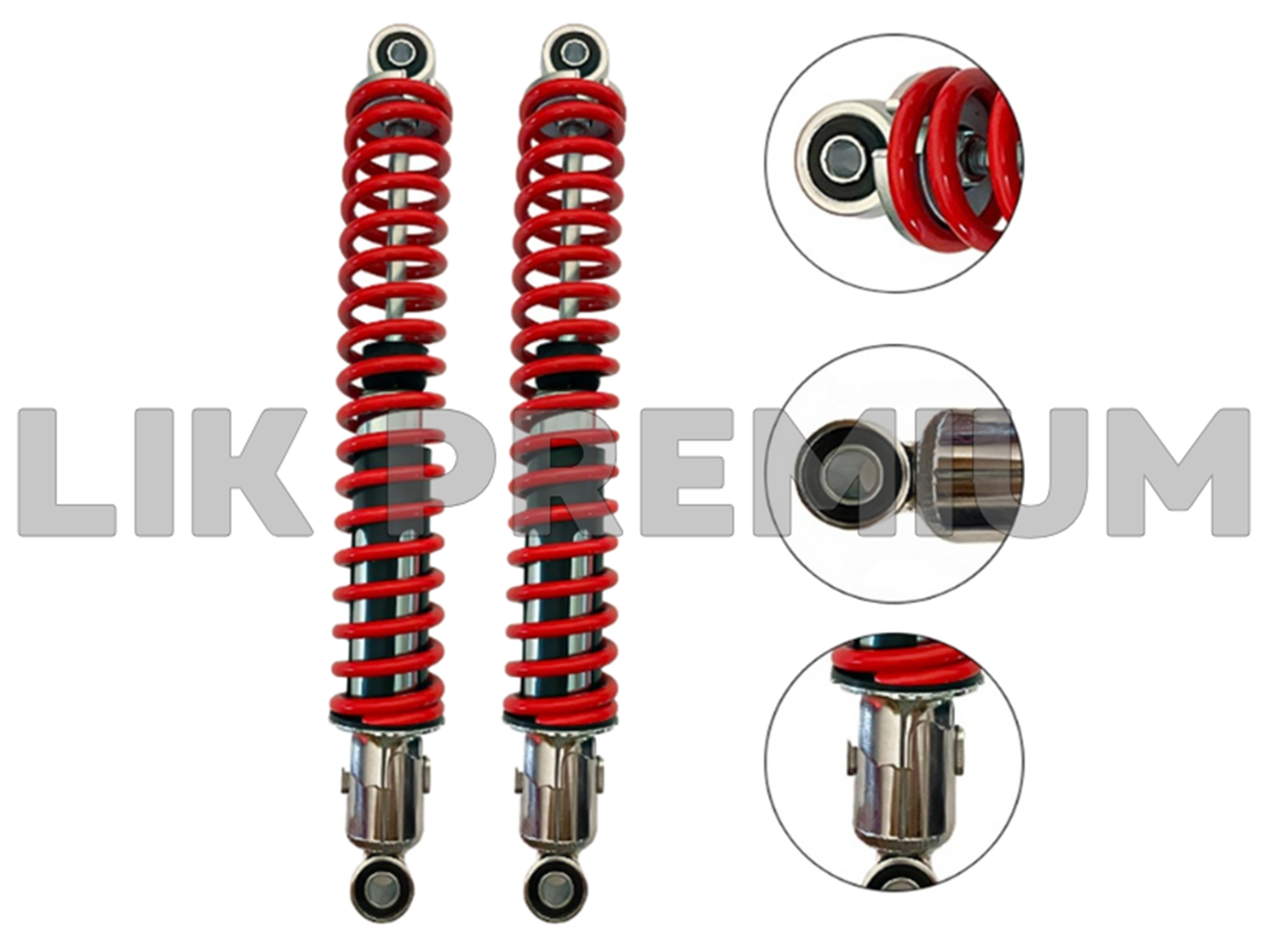 AMORTIGUADOR POSTERIOR (395MM,10/12MM)(C/REGULADOR)ROJO