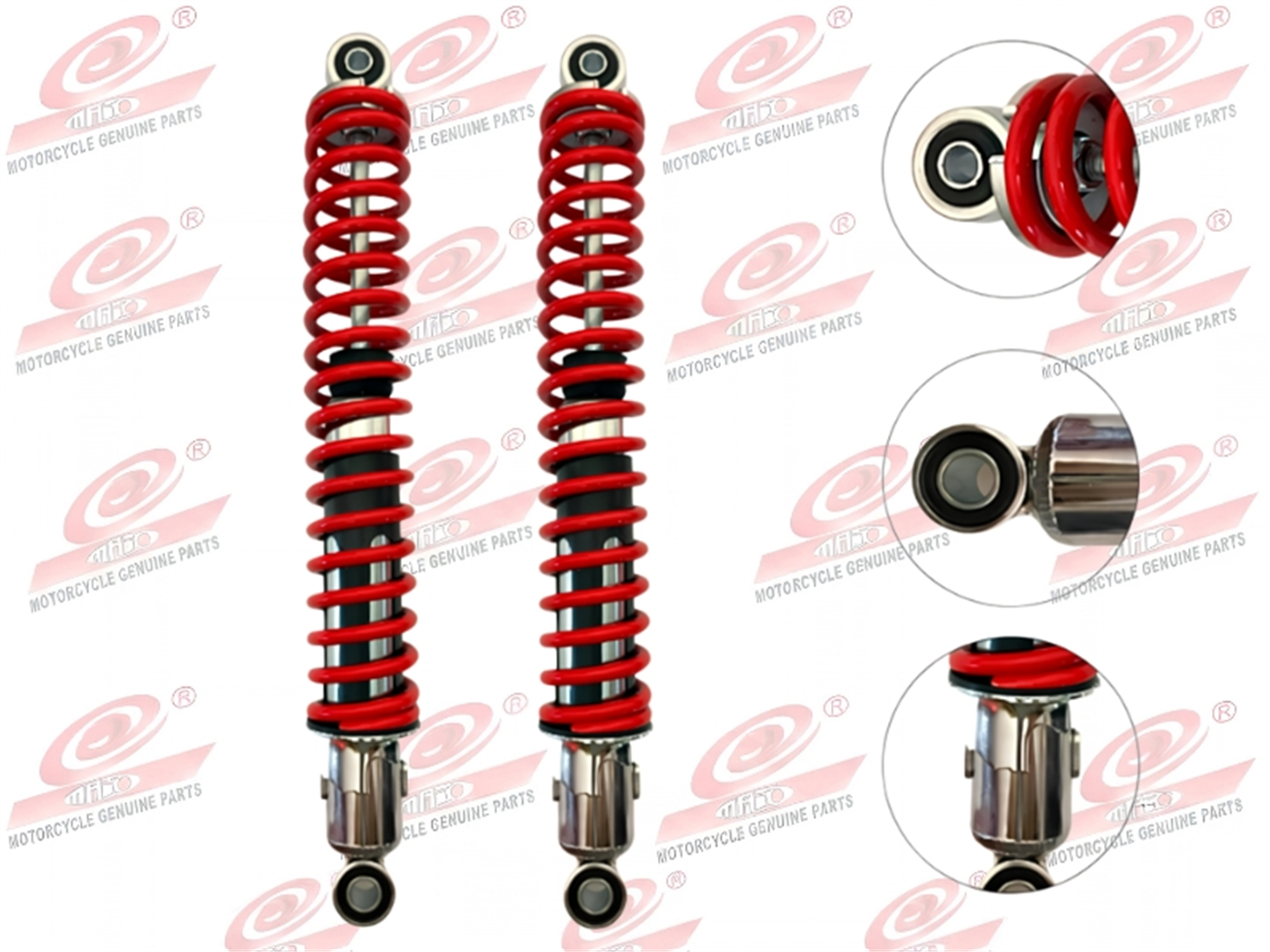 AMORTIGUADOR POSTERIOR (395MM,10/12MM)(C/REGULADOR)ROJO