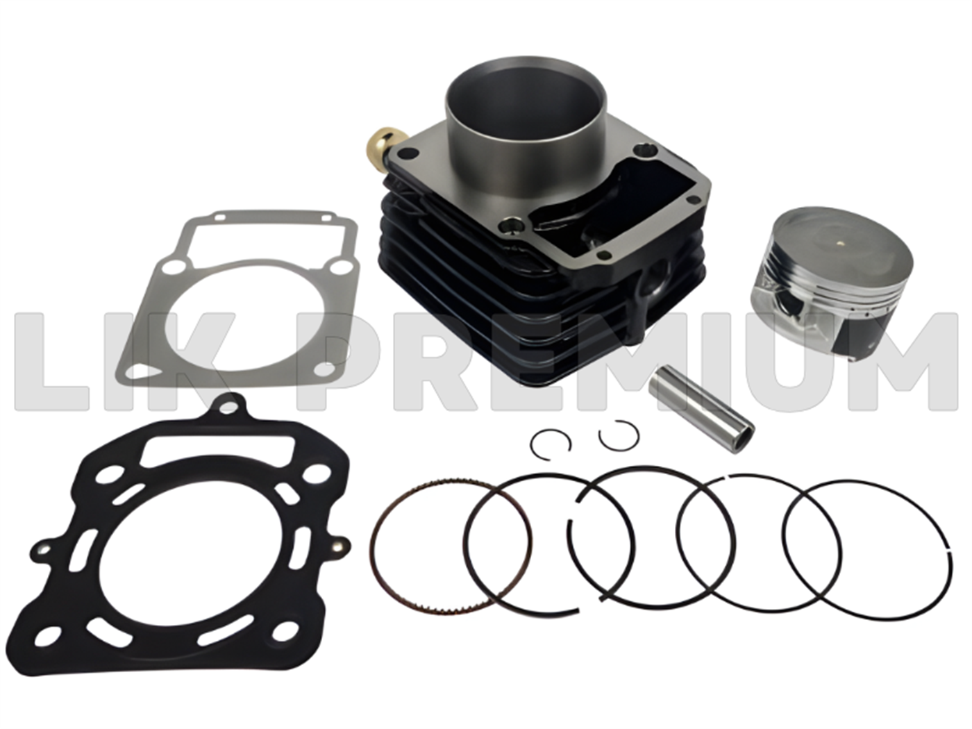 CILINDRO COMPLETO VARILLERO (300CC,74MM,18MM)(AGUA) C/ALETA GRUESA NEGRO