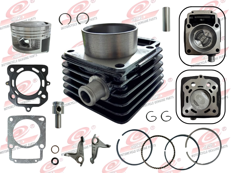 CILINDRO COMPLETO VARILLERO (300CC,74MM,18MM)(AGUA) C/ALETA GRUESA NEGRO