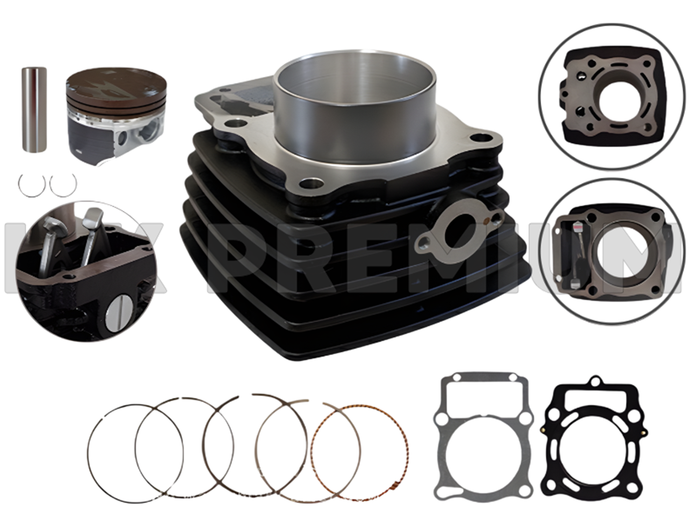 CILINDRO COMP. VAR. NEGRO (76-18MM) AGUA (C/ALETA GRUESA)(PISTON TEFLON) 