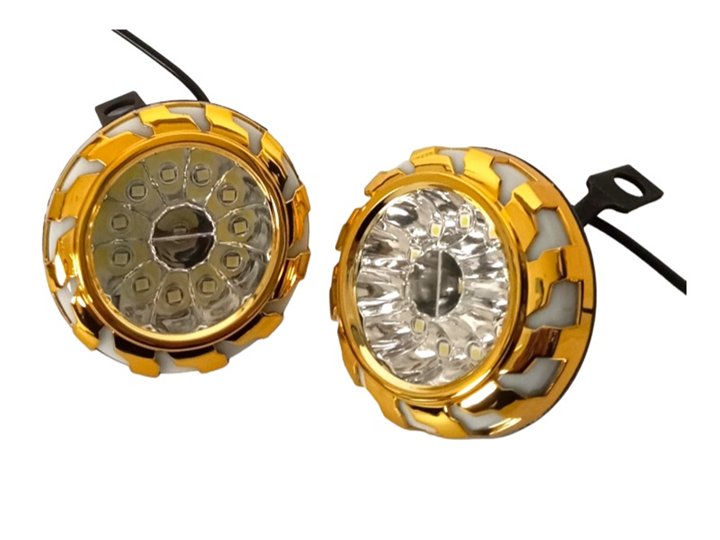 FARO 11 LED EXPLORADORA AMARILLO C/BASE ESPEJO