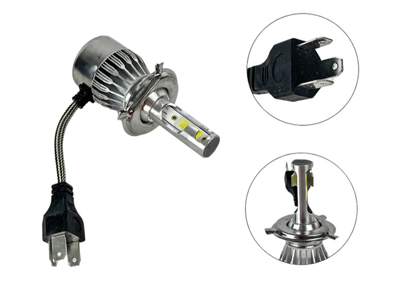 FOCO DELANTERO LED H4 3500LM C/VENTILADOR Y REGULADOR