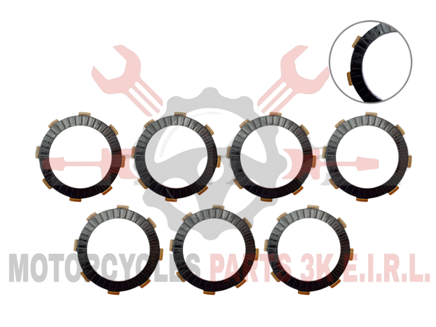 DISCO EMBRAGUE ANCHO  (83X110X119 - 13.5X3MM ) 7PZAS