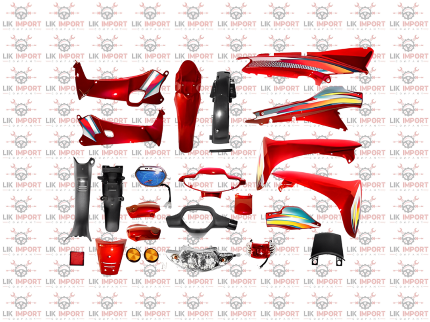 SET PLASTIQUERIA URBANA  ROJO F/DISCO (C/FARO DEL, POST, TABLERO)