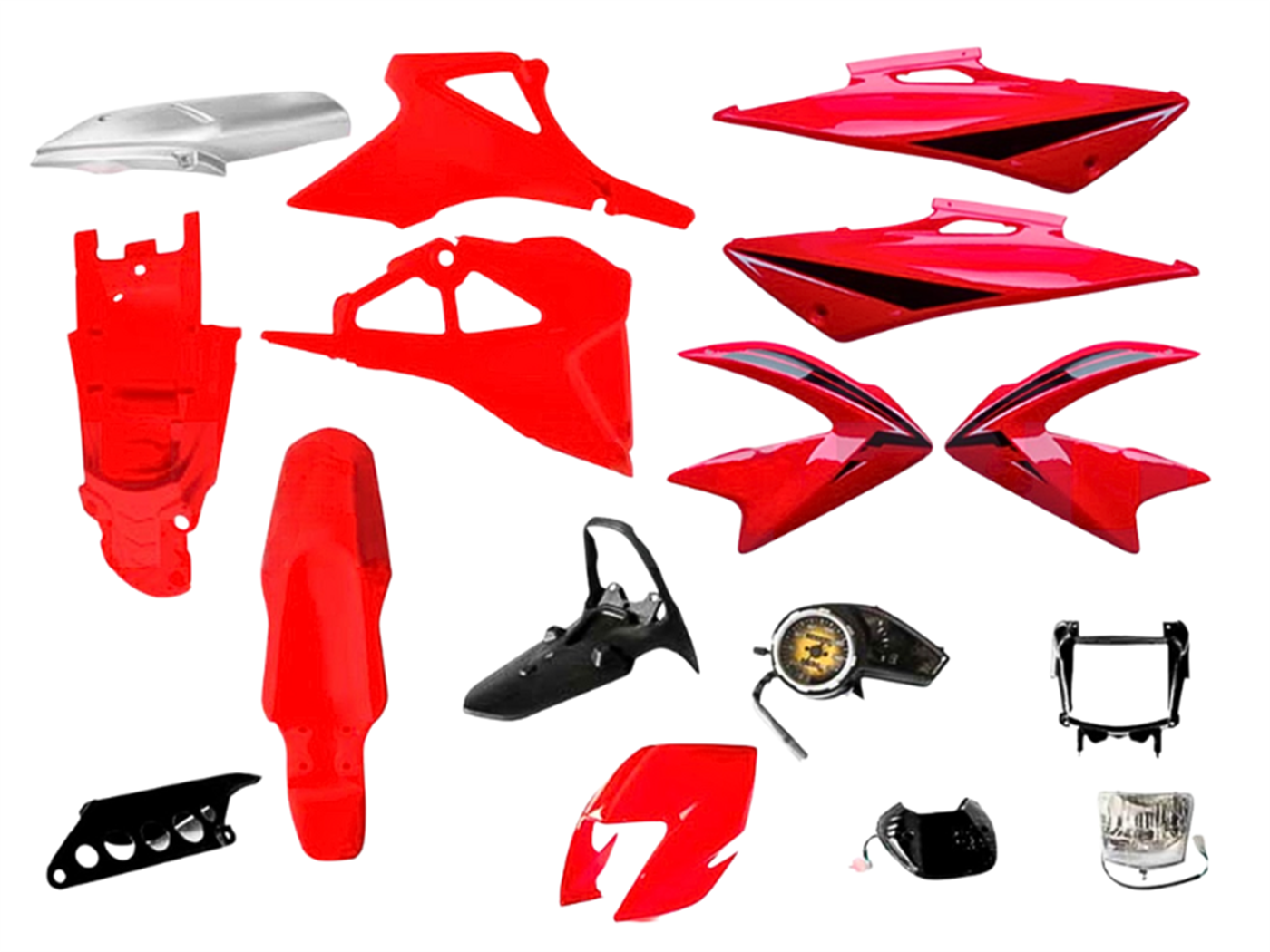 SET PLASTIQUERIA C/FARO DEL, POST Y TABLERO (STICKER) ROJO