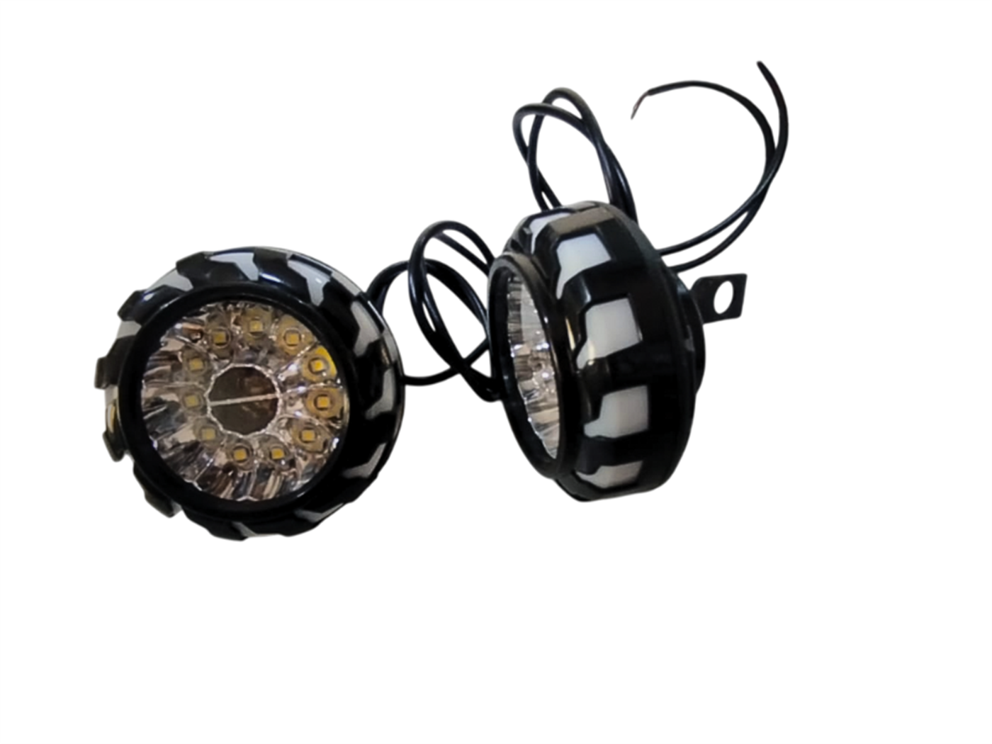 FARO 11 LED EXPLORADORA NEGRO C/BASE ESPEJO