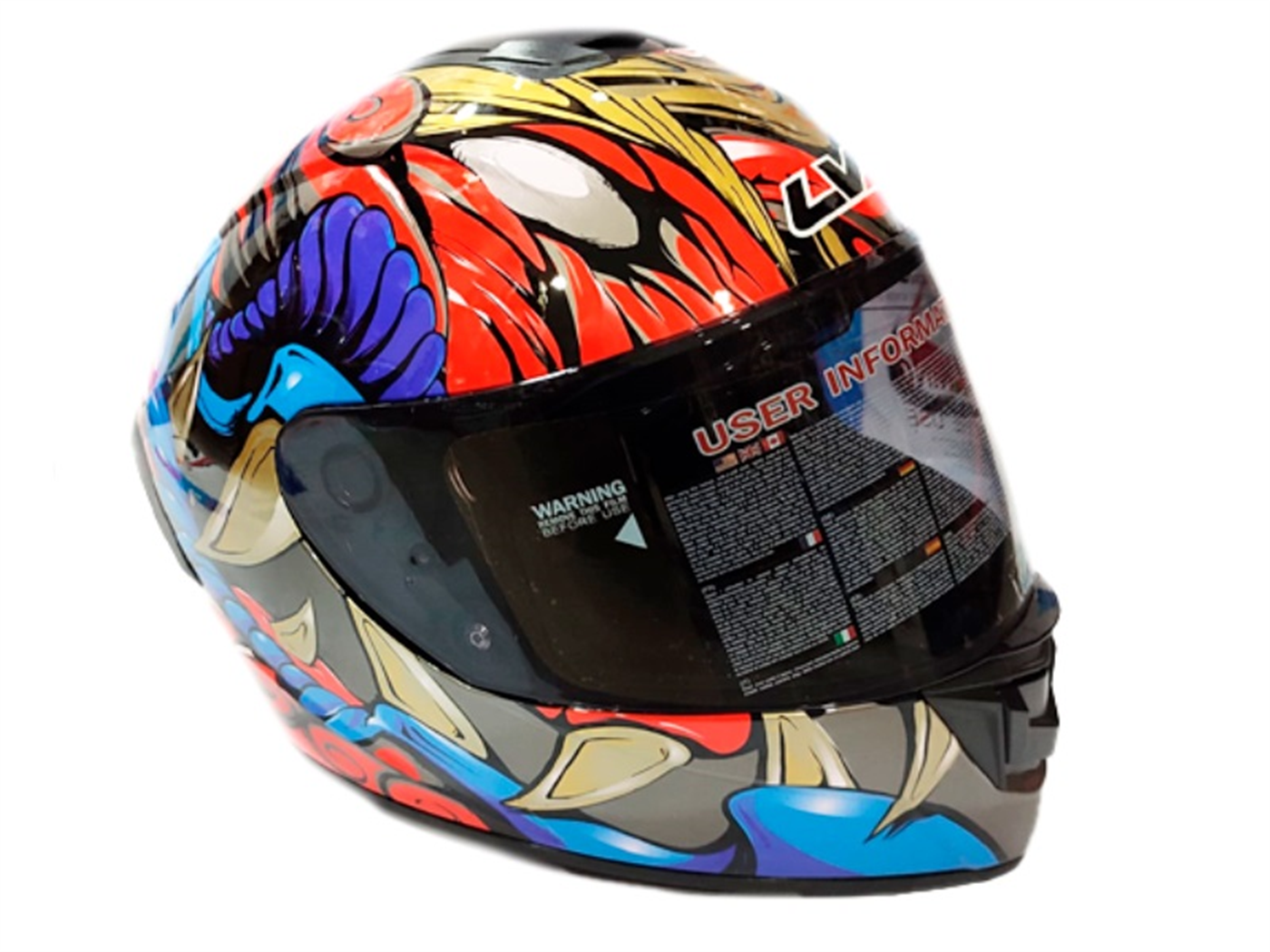 CASCO INTEGRAL ROJO/DORADO/AZUL (LVS) L