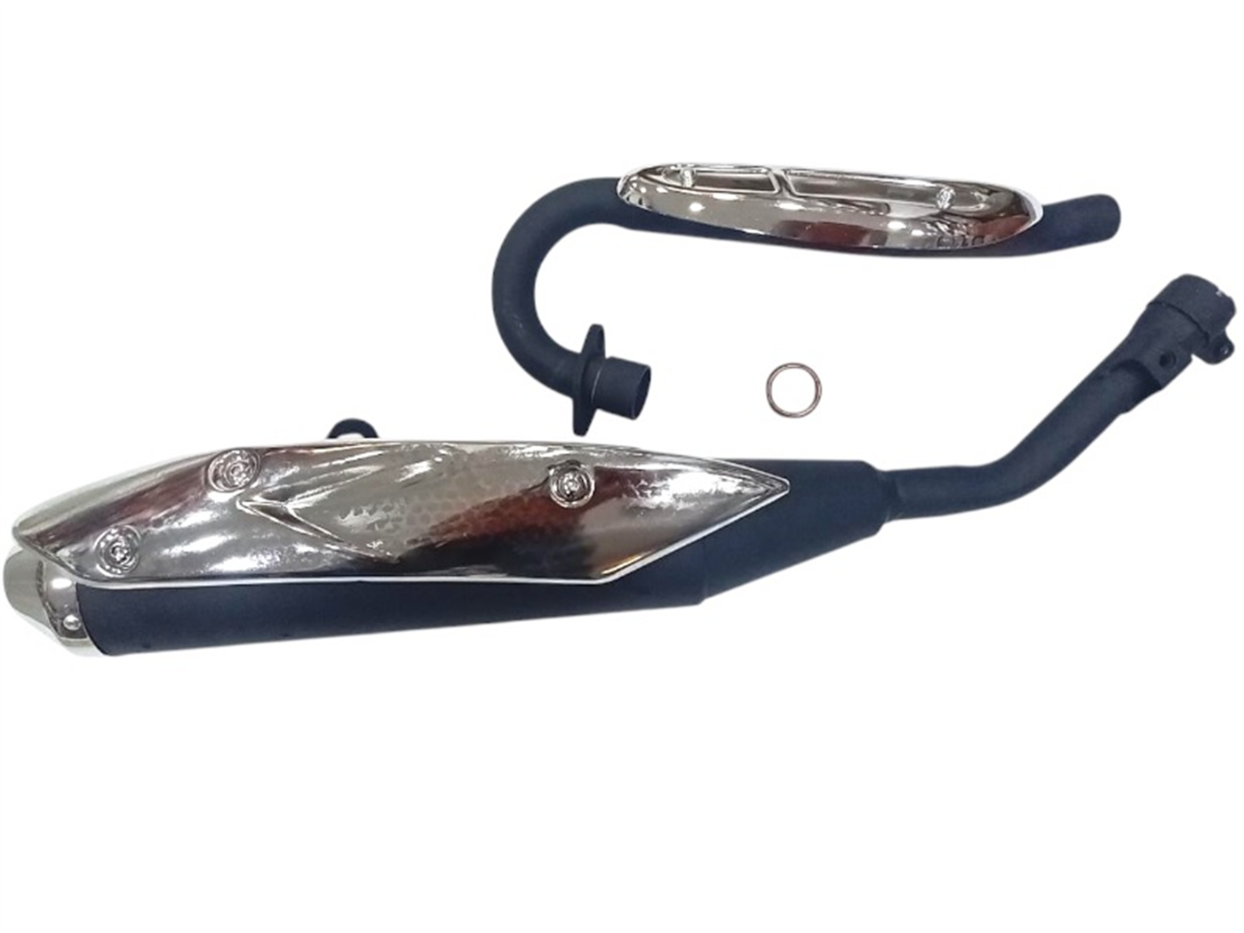 TUBO ESCAPE C/ADORNO CROMADO