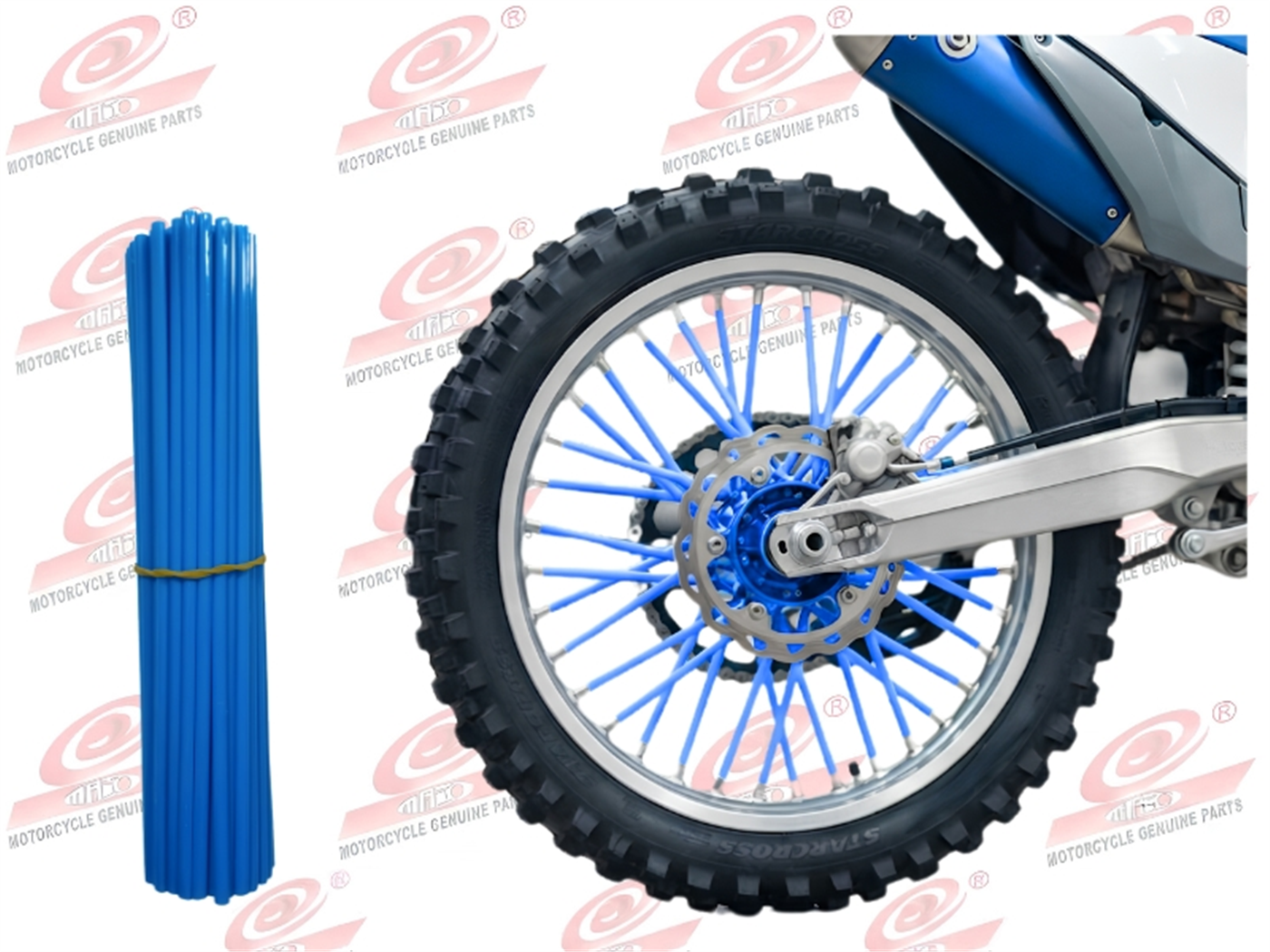 ADORNO P/ARO DE RAYO 24CM CELESTE 72PZS 